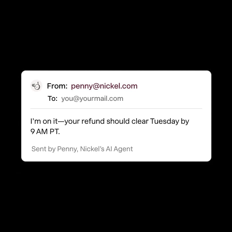 Penny AI closing the books from an email thread