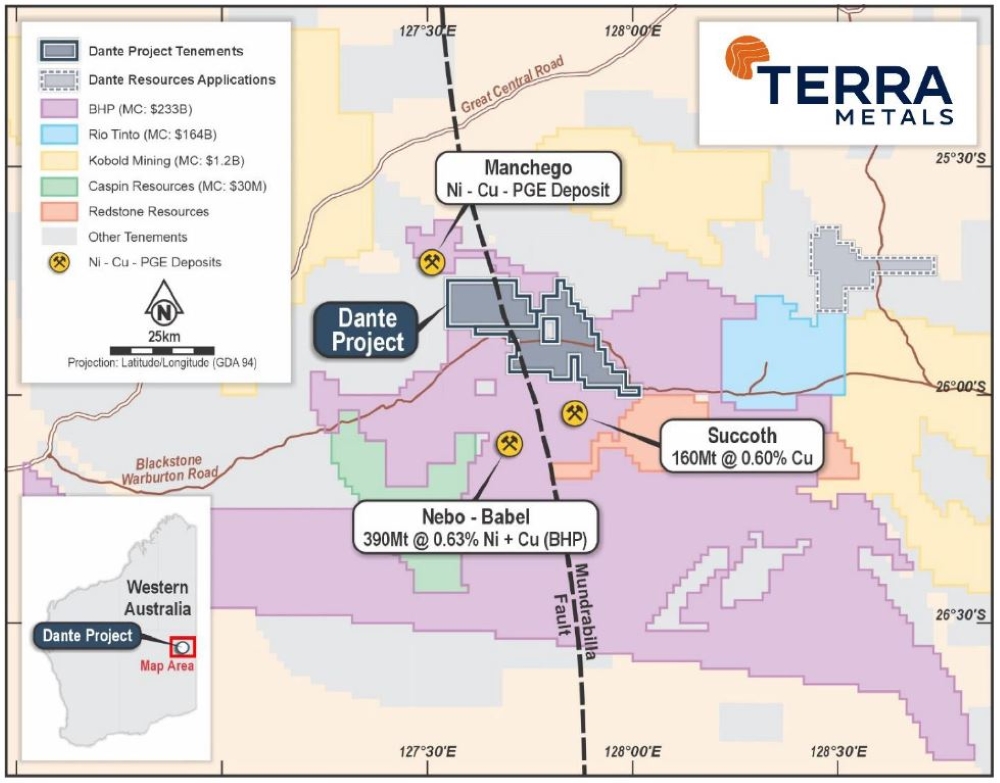 Terra gifted up to $435,000 in govt grants to explore Dante critical minerals project